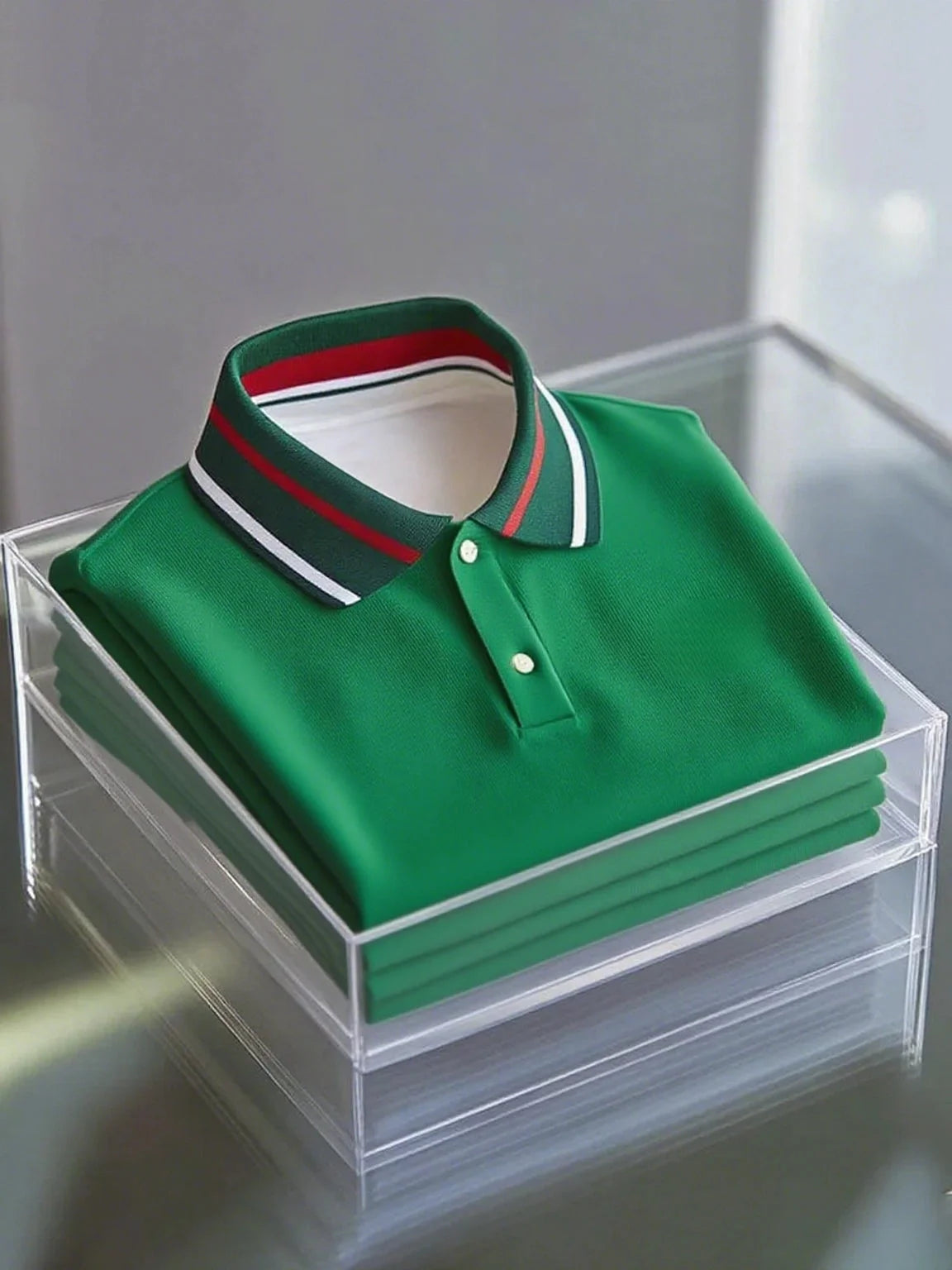 Men's Business Button-Down Short Sleeve Polyester Polo Shirt