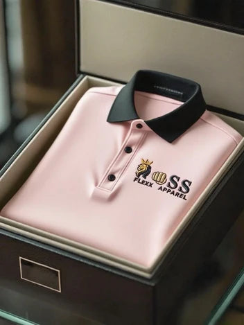 Men's Business Casual Short Sleeve Polo Shirt Polyester Mixed Print Striped