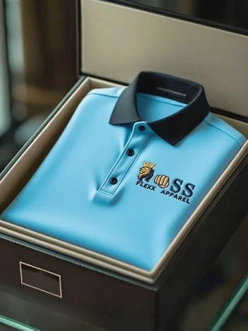 Men's Business Casual Short Sleeve Polo Shirt Polyester Mixed Print Striped