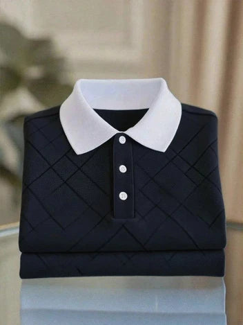 Men's Business Casual Button Short Sleeve Polo Shirt for Work Sporty Daily College Street Vintage