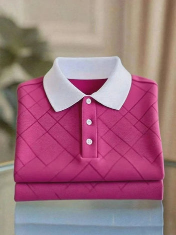 Men's Business Casual Button Short Sleeve Polo Shirt for Work Sporty Daily College Street Vintage