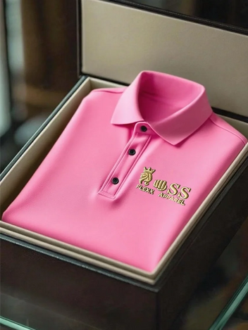 Men's Business Casual Short Sleeve Polo Shirt Polyester Mixed Print Striped Elastic