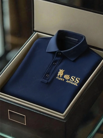 Men's Business Casual Short Sleeve Polo Shirt Polyester Mixed Print Striped Elastic