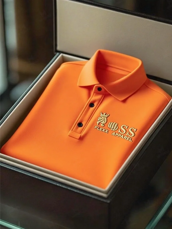 Men's Business Casual Short Sleeve Polo Shirt Polyester Mixed Print Striped Elastic