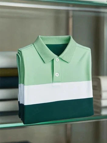 Men's Classic Business Short Sleeve Polo Shirt Polyester Cotton Blends Regular Fit