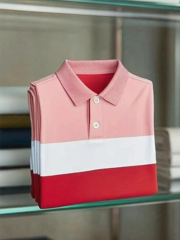 Men's Classic Business Short Sleeve Polo Shirt Polyester Cotton Blends Regular Fit