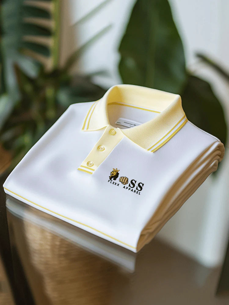 Men's Business Casual Printed Short Sleeve Polo Shirt